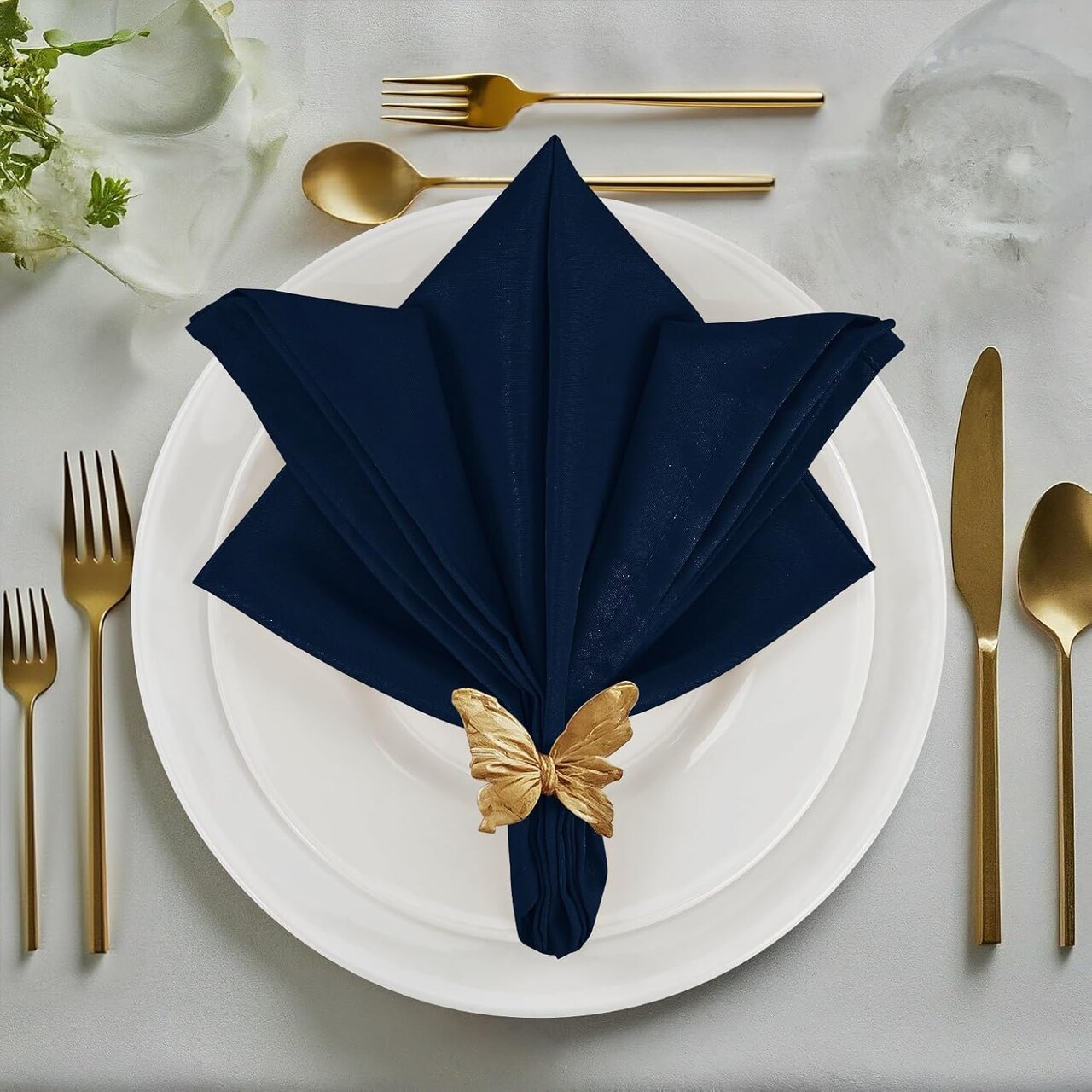 Navy Blue Cloth Napkins (12 Pack, 20x20 Inches), Ideal Dinner Napkins for Party, Wedding and Lunch/Dinner